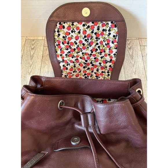 Vera Bradley Women\'s Leather Gallatin Cargo Backpack Burgundy Wine NICE! main image 8